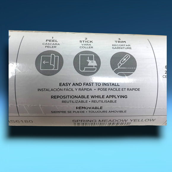 NEW InHome Peel & Stick Wallpaper Spring Meadow Yellow Floral 20.5" x 18' - Picture 10 of 12